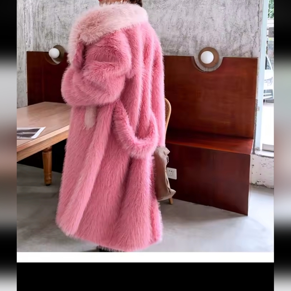 Lareti Belted Faux Fur Coat - Picture 8 of 8